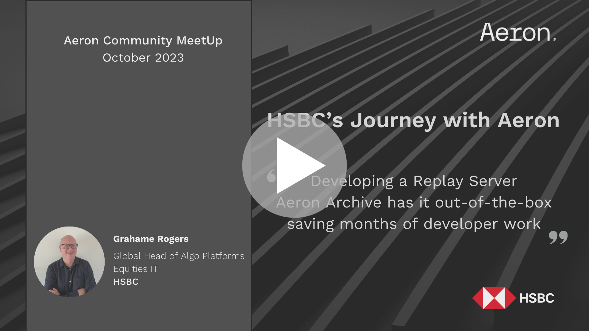 Aeron Community MeetUp - HSBC's Journey with Aeron. Chapter 3, Creating a Replay Server